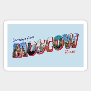 Greetings from Moscow in Russia Vintage style retro souvenir Magnet